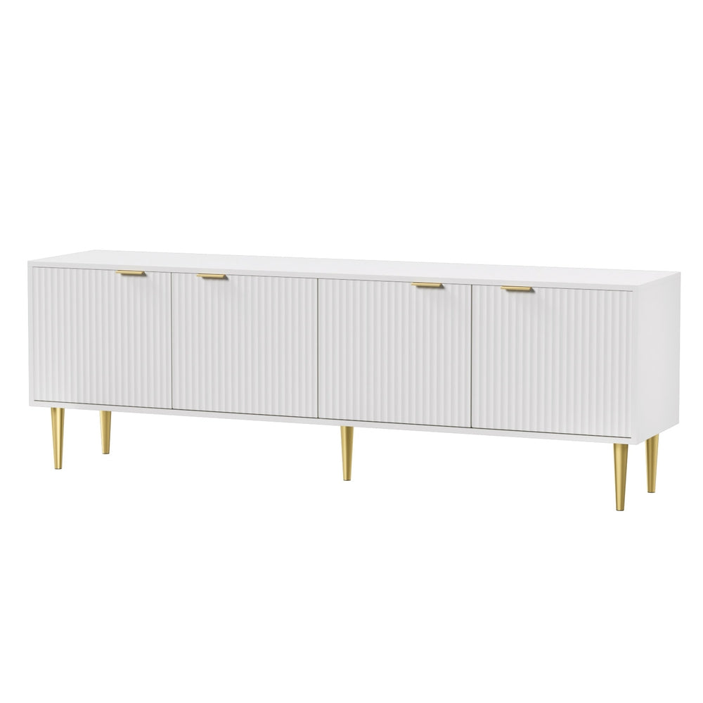 Boat Harbour 180cm Entertainment Unit, White and Gold