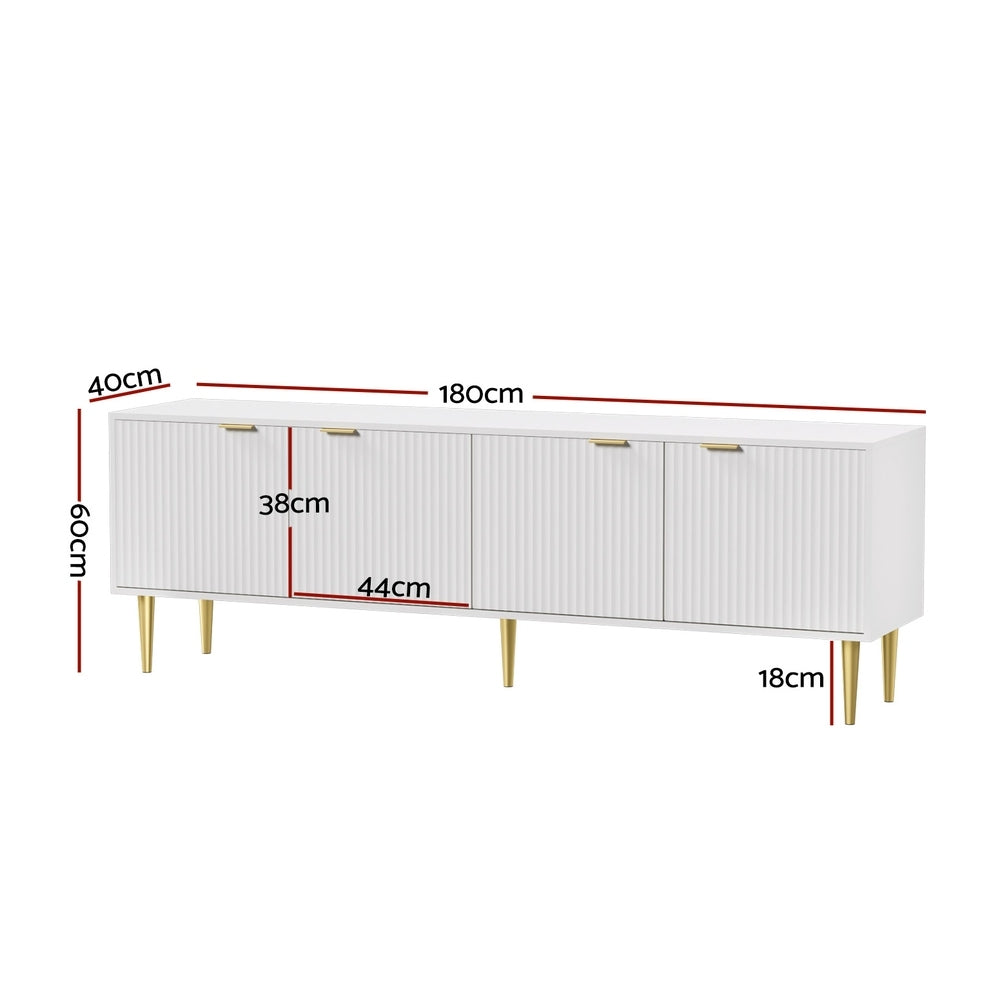 Boat Harbour 180cm Entertainment Unit, White and Gold
