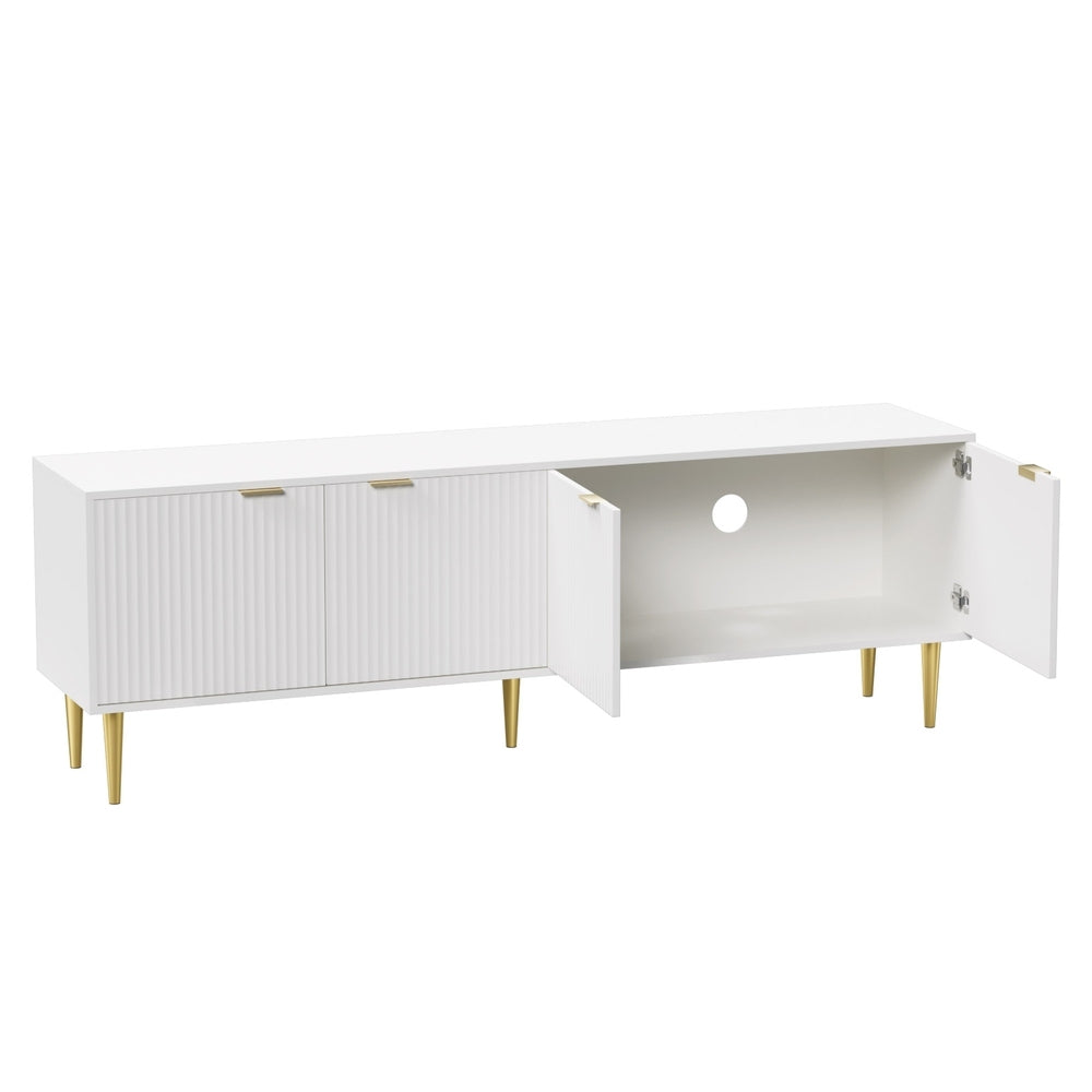 Boat Harbour 180cm Entertainment Unit, White and Gold