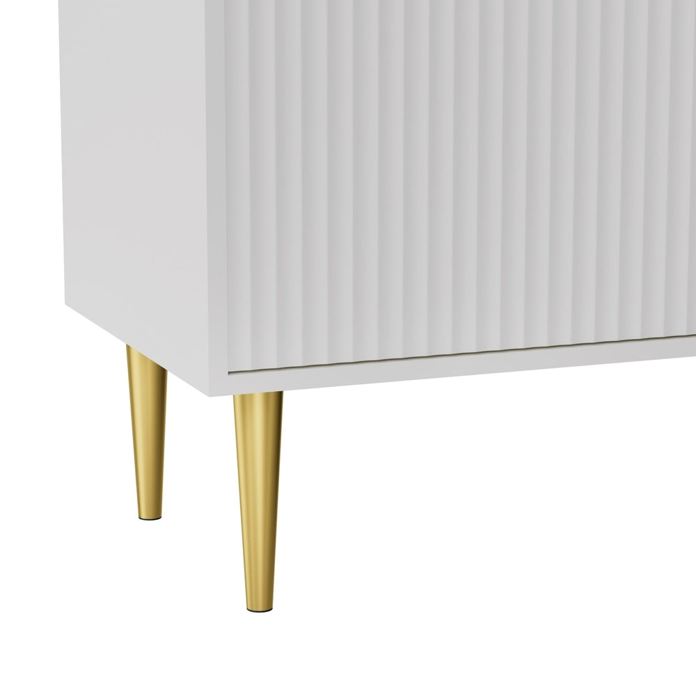 Boat Harbour 180cm Entertainment Unit, White and Gold