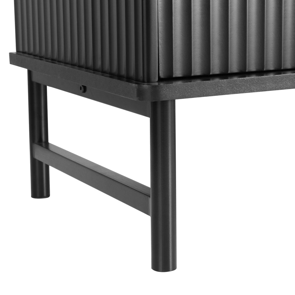 Stanley 140cm Entertainment Unit, White and Black