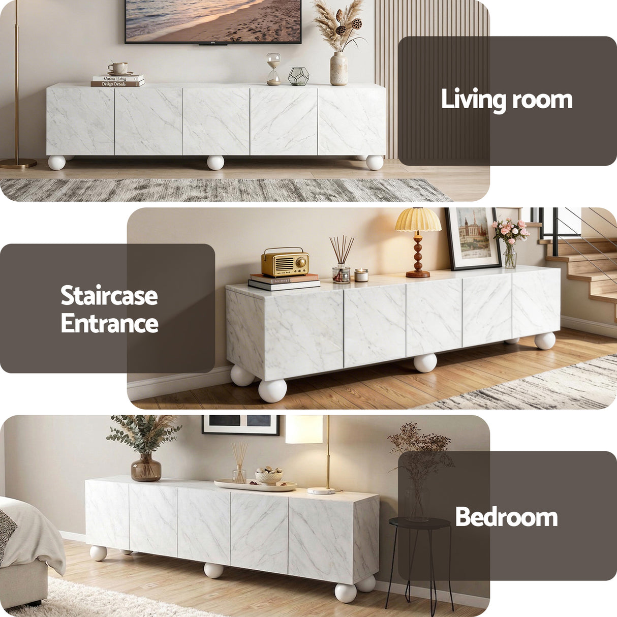 Beauty Point 200cm Entertainment Unit, White
