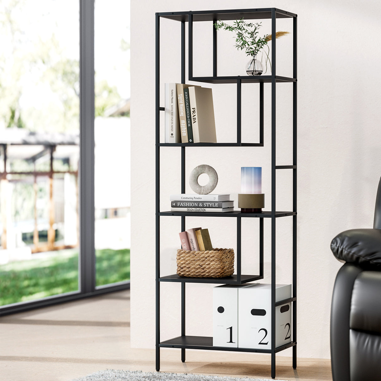 Croydon 5 Tier Display Shelf, Black