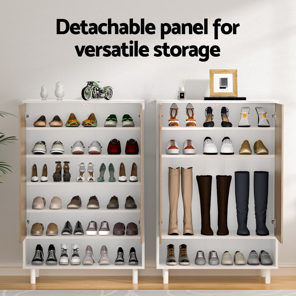 Penshurst 6 Tier Shoe Cabinet, White and Pine image 5