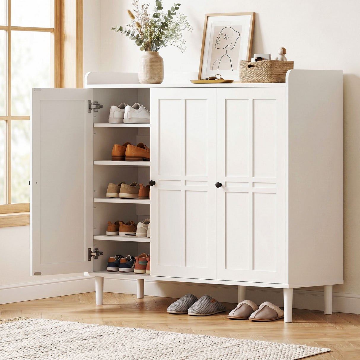 Great Western 8 Tier Shoe Cabinet, White image 5