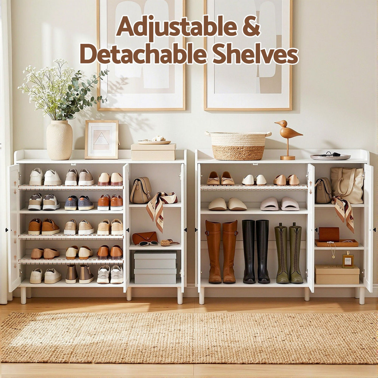 Great Western 8 Tier Shoe Cabinet, White image 7