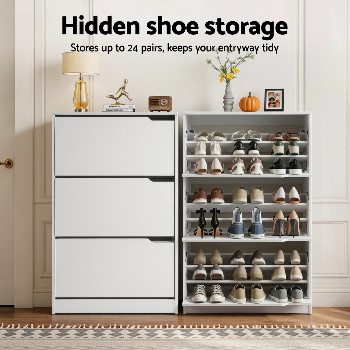 Barkly 6 Tier Shoe Cabinet, White image 4