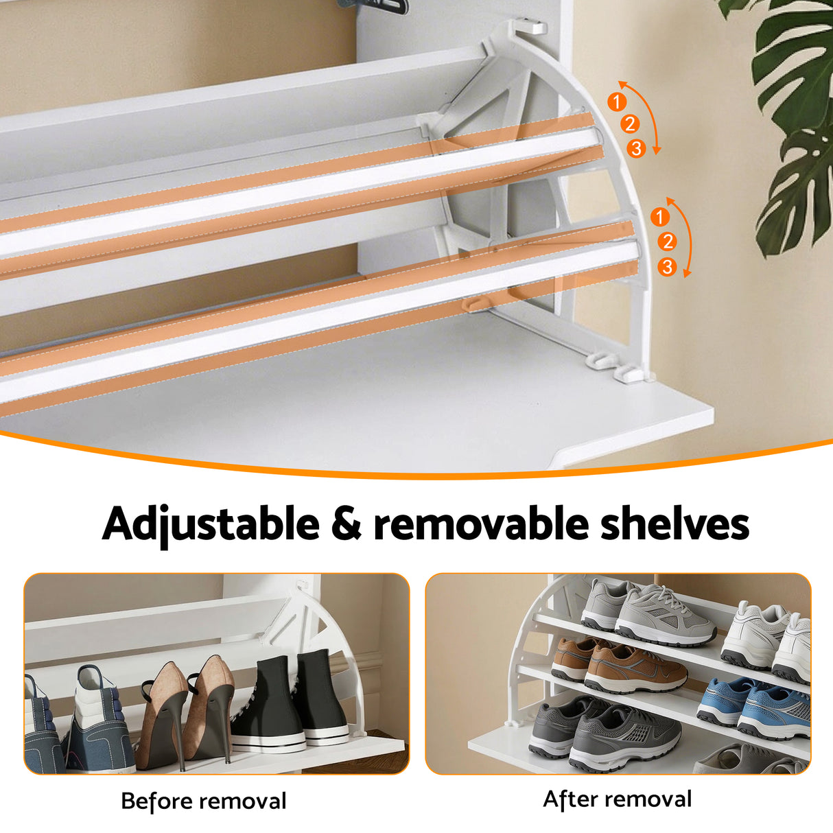 Barkly 6 Tier Shoe Cabinet, White image 5