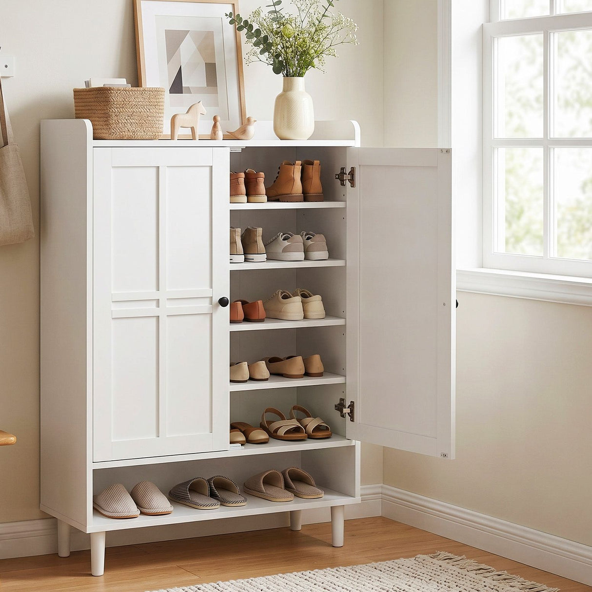 Dundonnell 6 Tier Shoe Cabinet, White