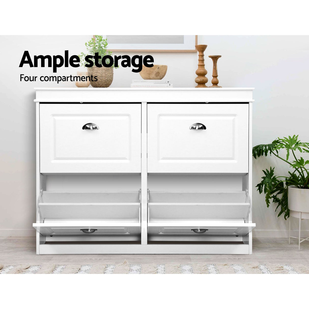 Stawell Shoe Cabinet and Bench Set, White image 5