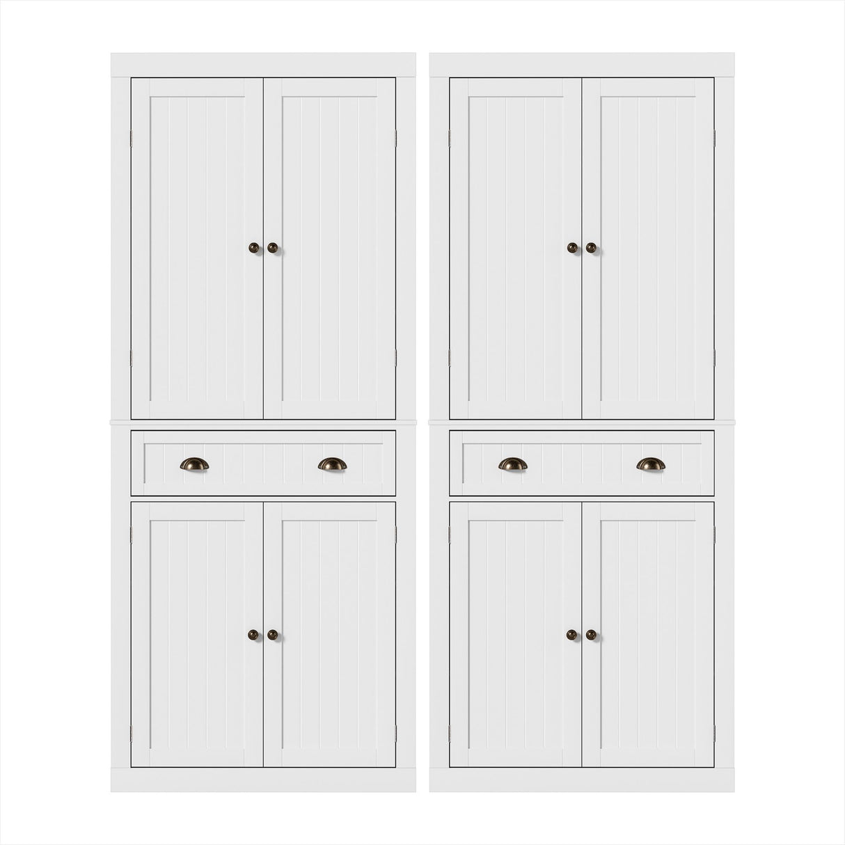 Dareton 1 Drawer Buffet Sideboard, White 2pcs