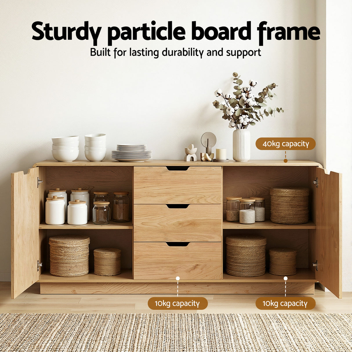 Blanchetown 2 Door Buffet Sideboard, Oak
