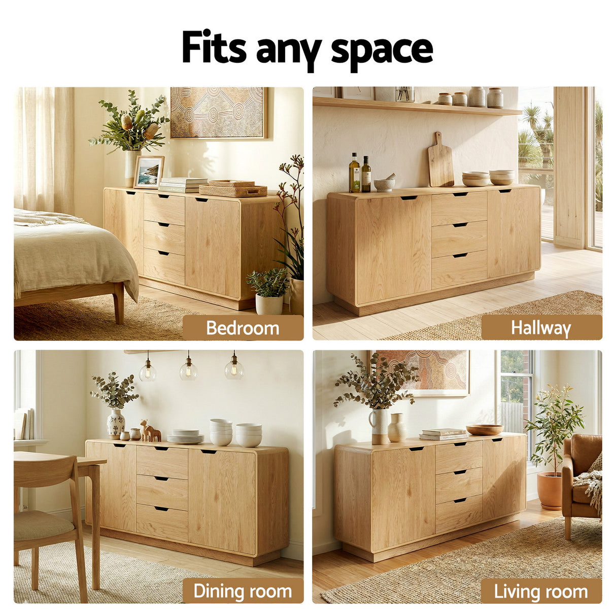 Blanchetown 2 Door Buffet Sideboard, Oak