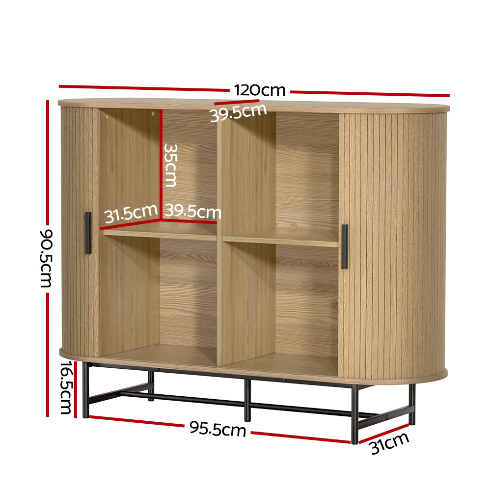 Artiss PIIA Oak Buffet Sideboard Cabinet with Sliding Doors — Traditional Meets Modern — Allure Home Collections