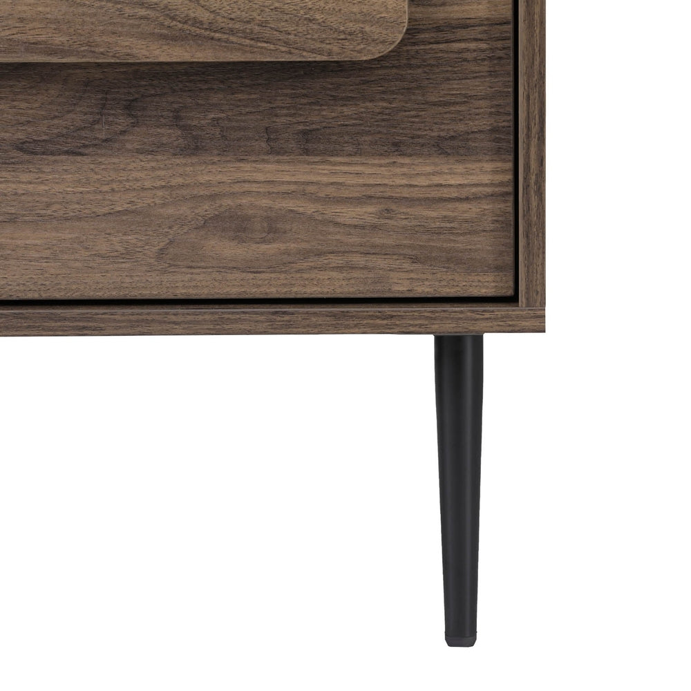 Goolmangar Bedside Table 2 Drawers, Walnut