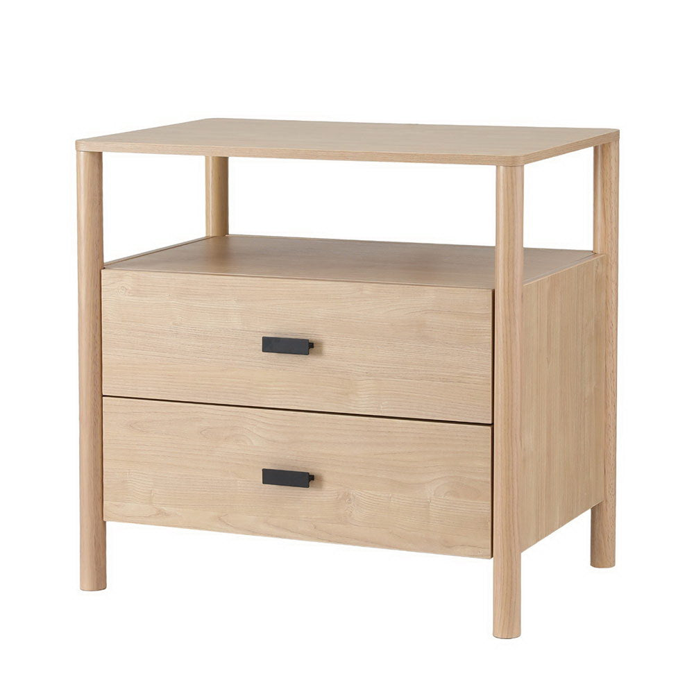 Georgica Bedside Table 2 Drawers, Pine