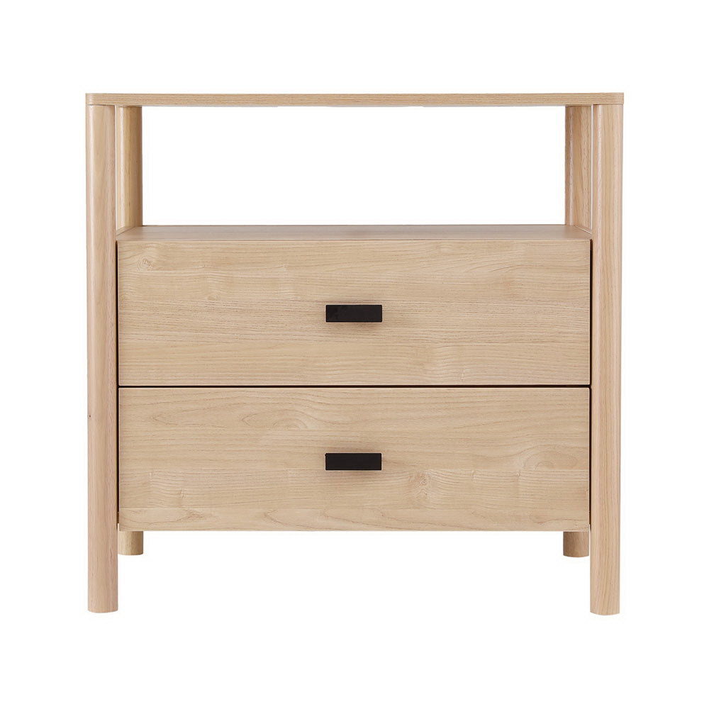Georgica Bedside Table 2 Drawers, Pine