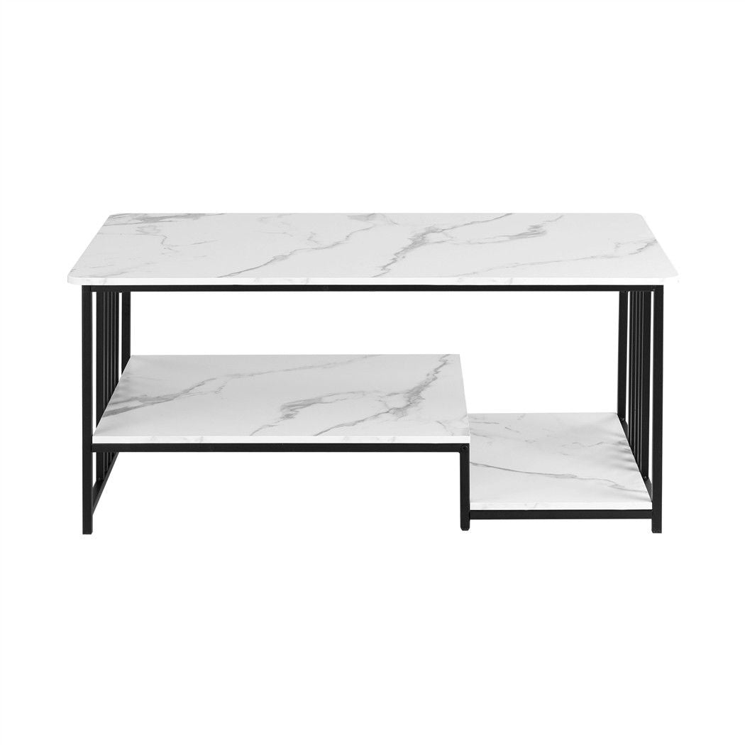 Coldstream Marble Coffee Table, White and Black