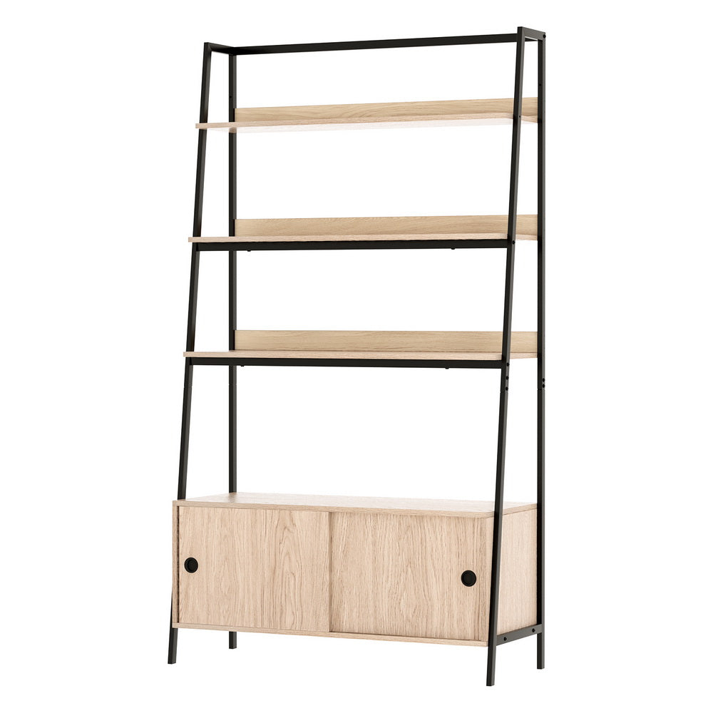 Wayville 5 Tier Display Shelf, Oak and Black
