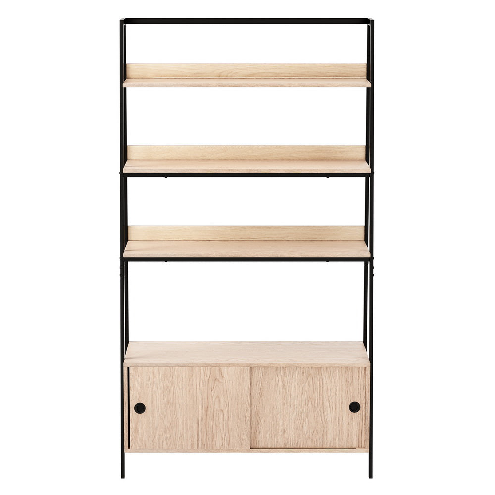 Wayville 5 Tier Display Shelf, Oak and Black