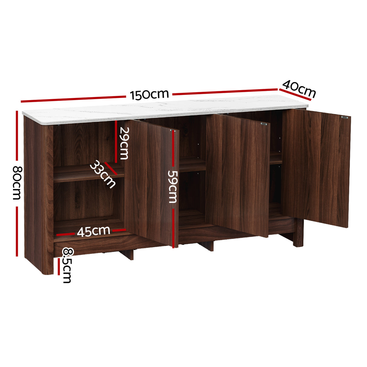Artiss Marble-Style Buffet Sideboard Cabinet
