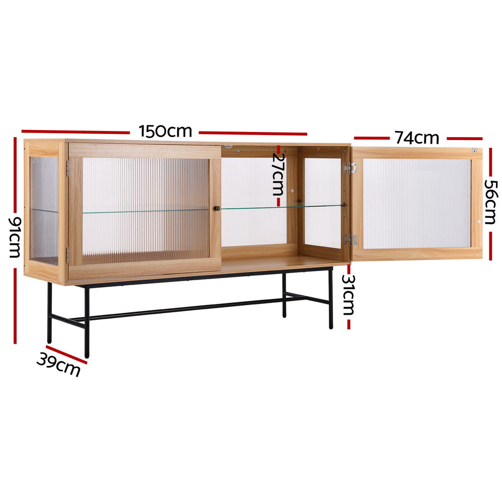 Artiss Oak Double Door Buffet Sideboard