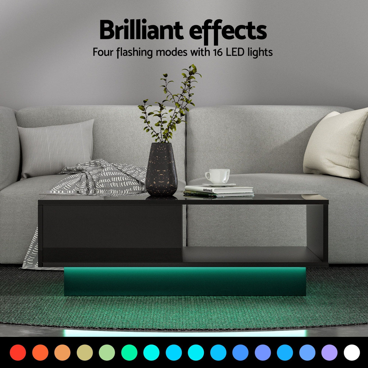 Derby 189cm TV Unit and Coffee Table Set, Black