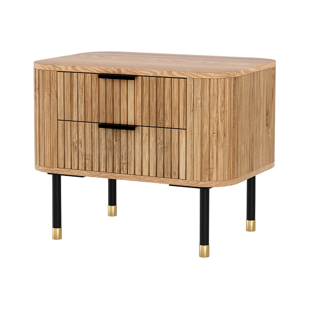 Whiporie 2 Drawer Bedside Table, Pine