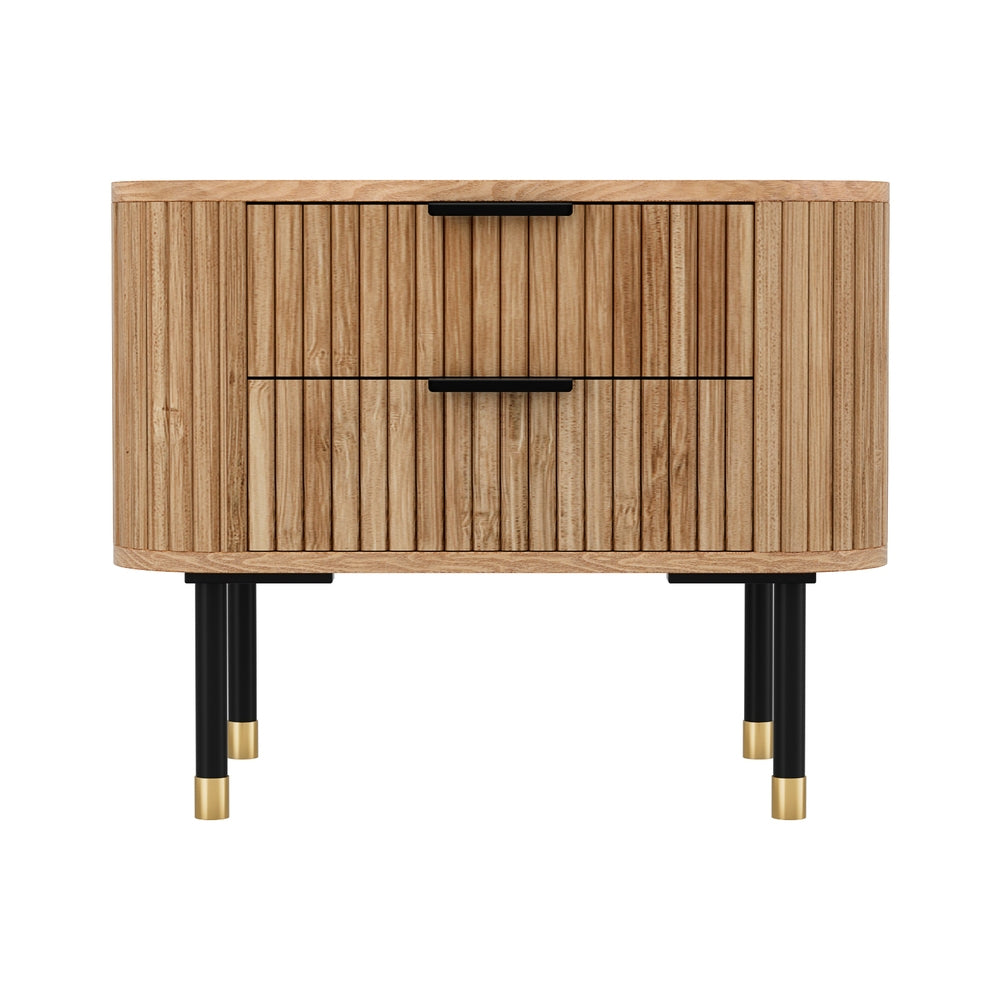 Whiporie 2 Drawer Bedside Table, Pine