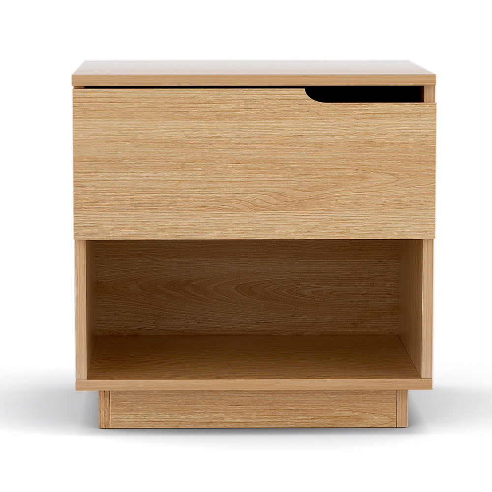 Duranbah 1 Drawer Shelf Bedside Table, Pine