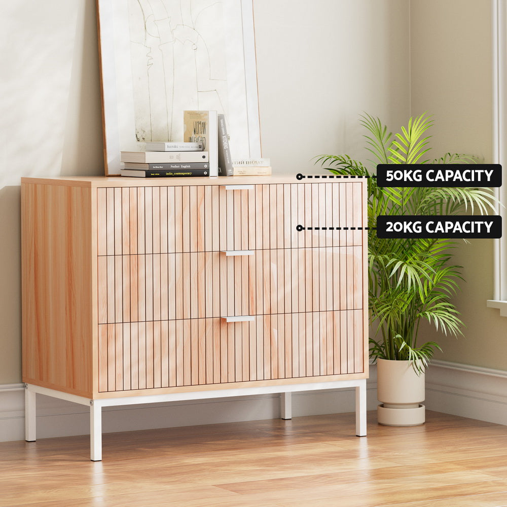 Burradoo 3 Drawer Lowboy, Pine and White view 6