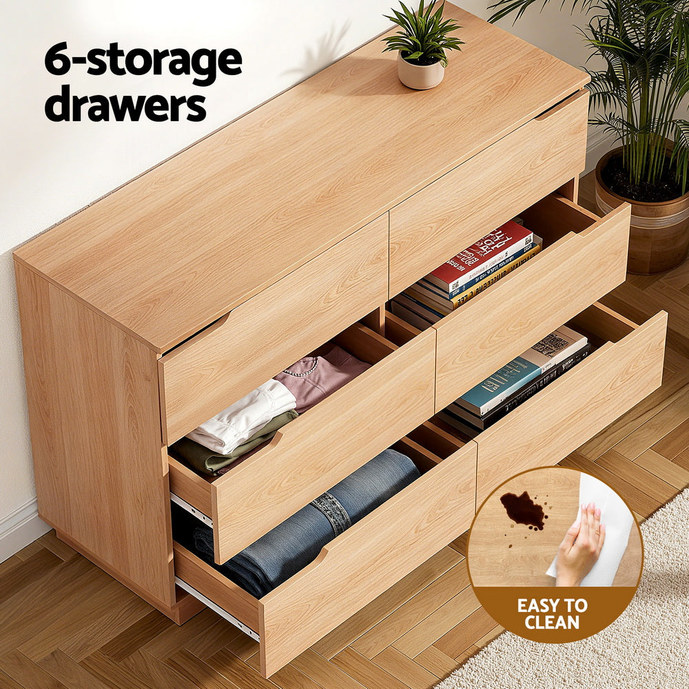 Wilton 6 Drawer Lowboy, Pine