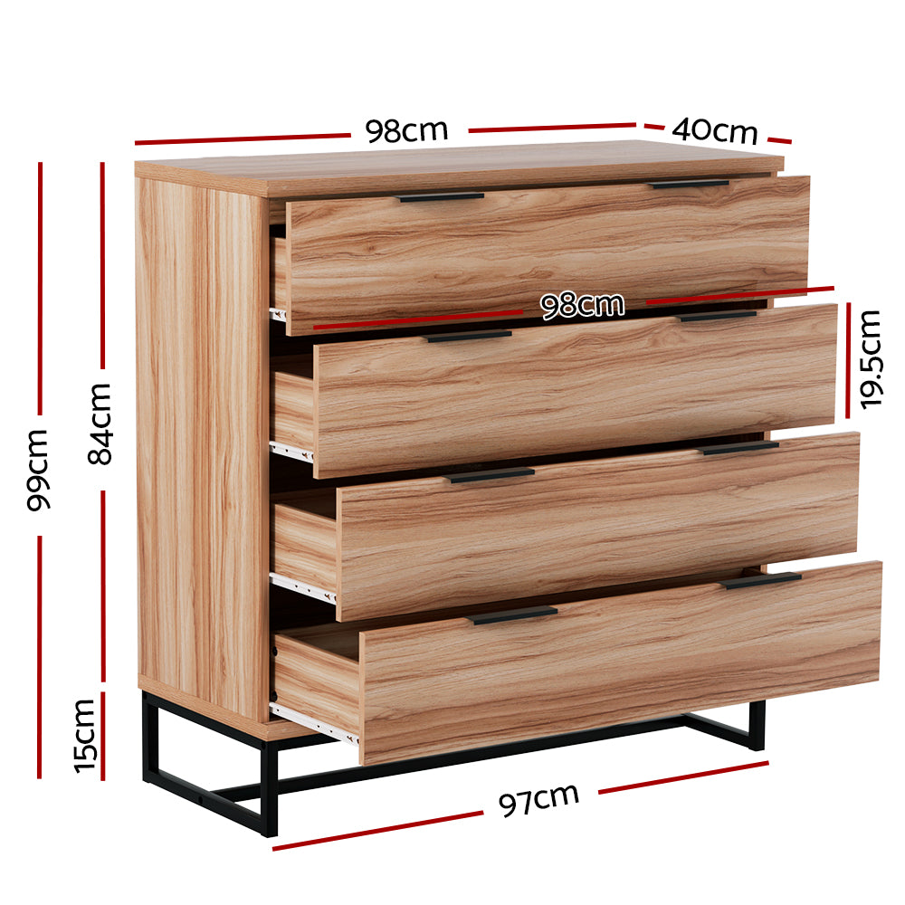 Robertson 4 Drawer Chest of Drawers, Rust Oak view 3