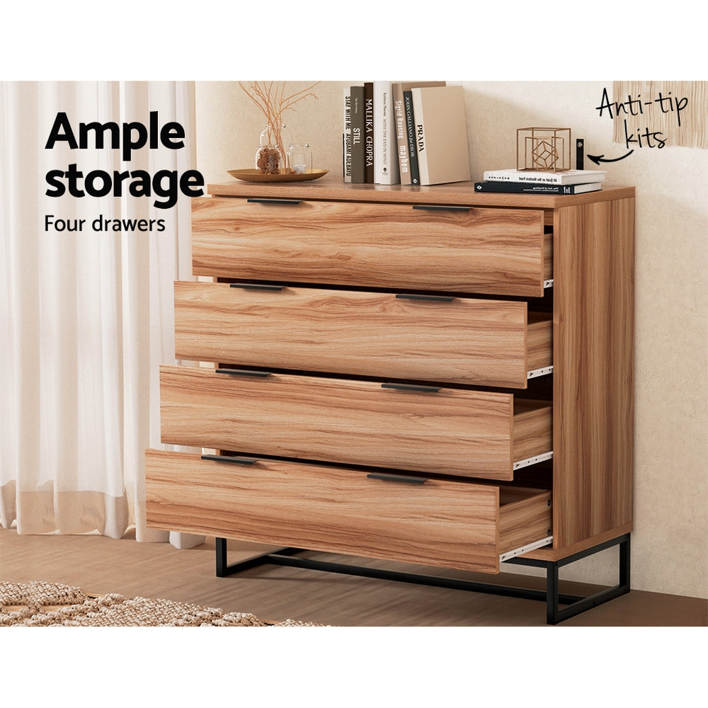 Robertson 4 Drawer Chest of Drawers, Rust Oak view 5