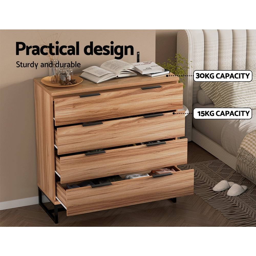 Robertson 4 Drawer Chest of Drawers, Rust Oak view 6