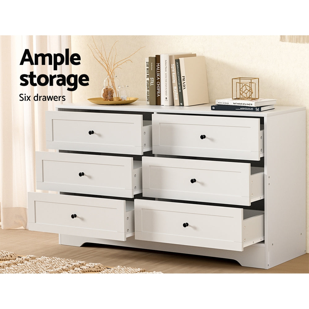 Mittagong 6 Drawer Lowboy, White view 5