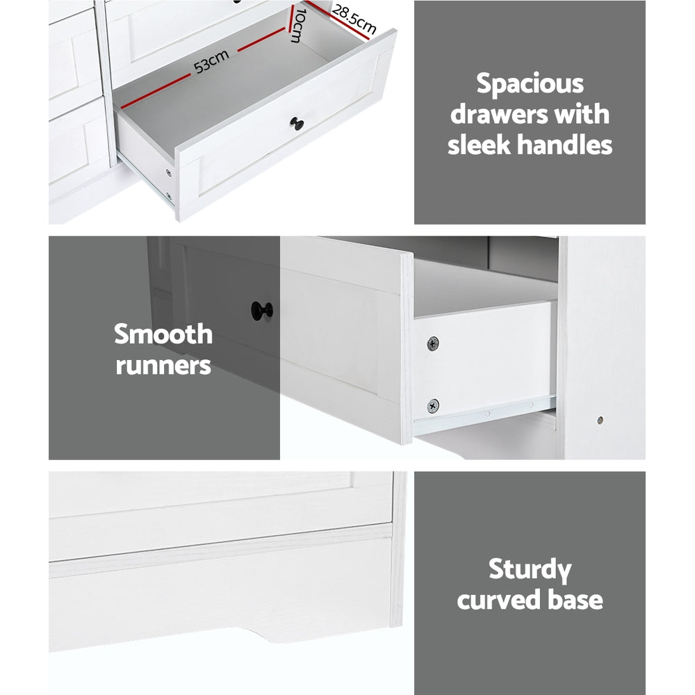 Mittagong 6 Drawer Lowboy, White view 7