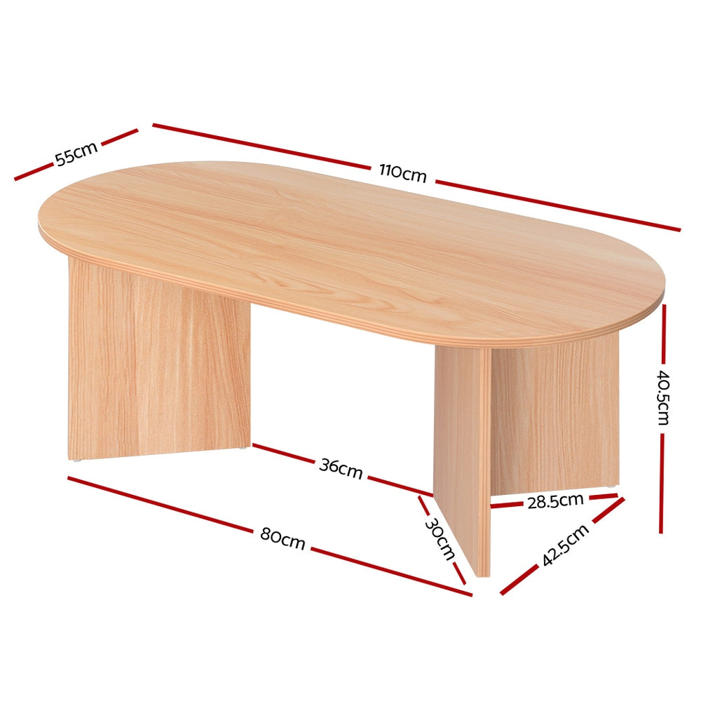 Gruyere Oval Coffee Table, Pine
