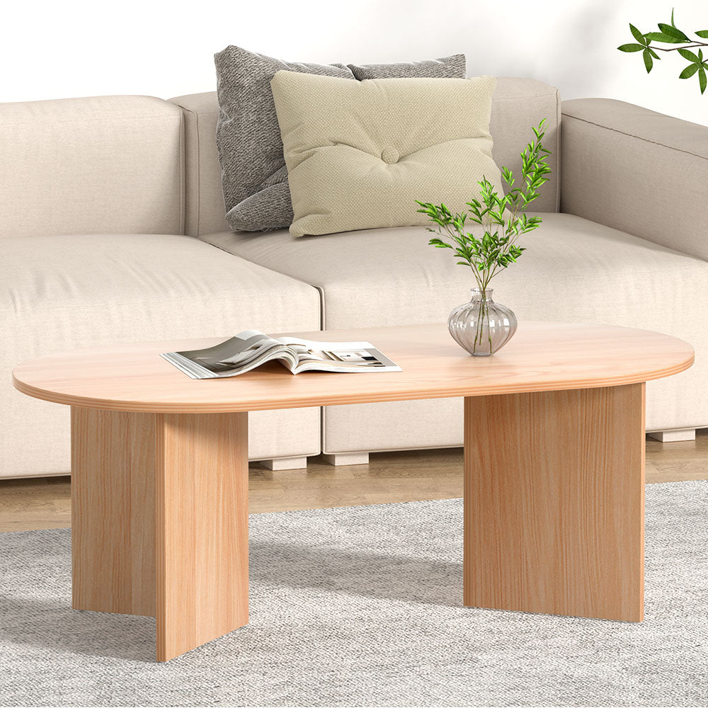 Gruyere pine wood coffee table in a modern living room