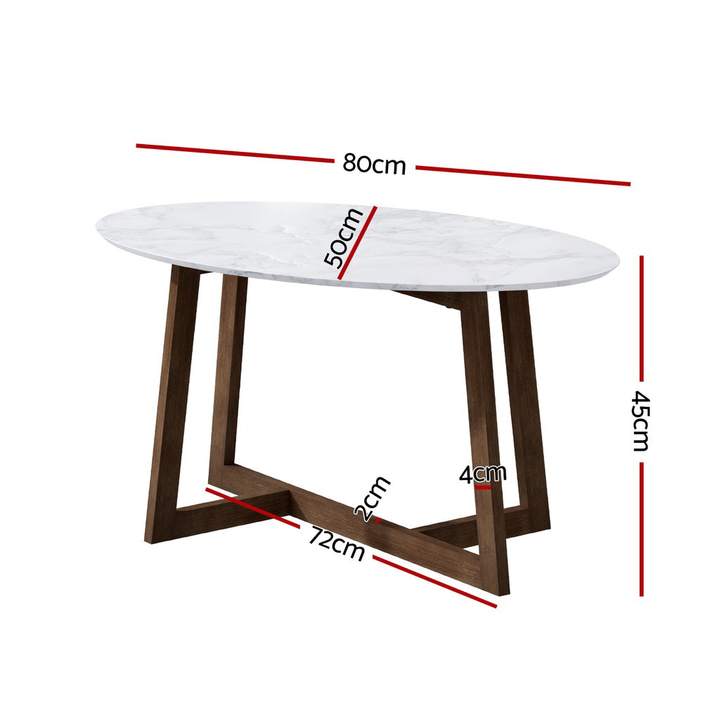 Wandin Oval Coffee Table, Marble Effect
