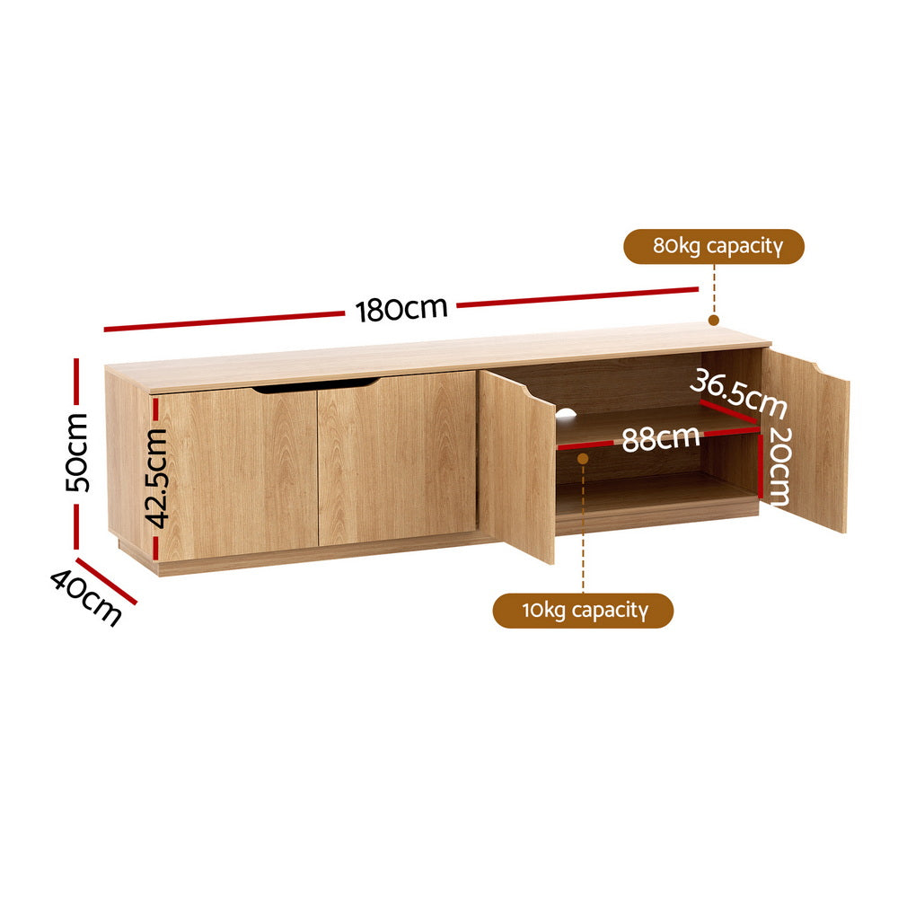 Sheffield 180cm Entertainment Unit, Pine