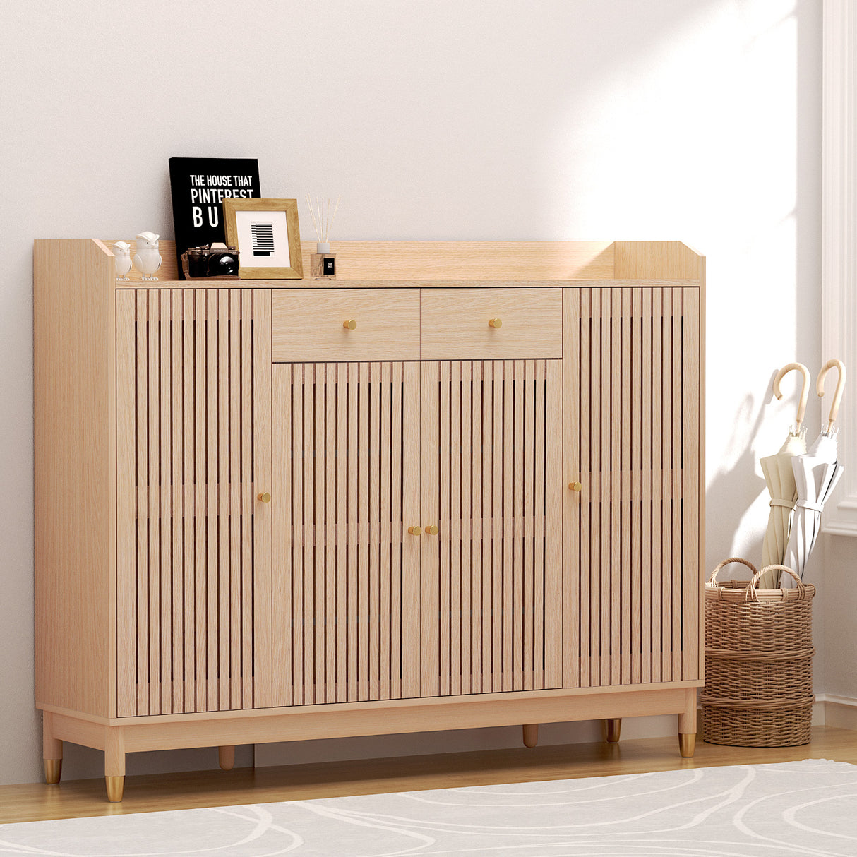 Mortlake 26 Pair Shoe Cabinet, Pine