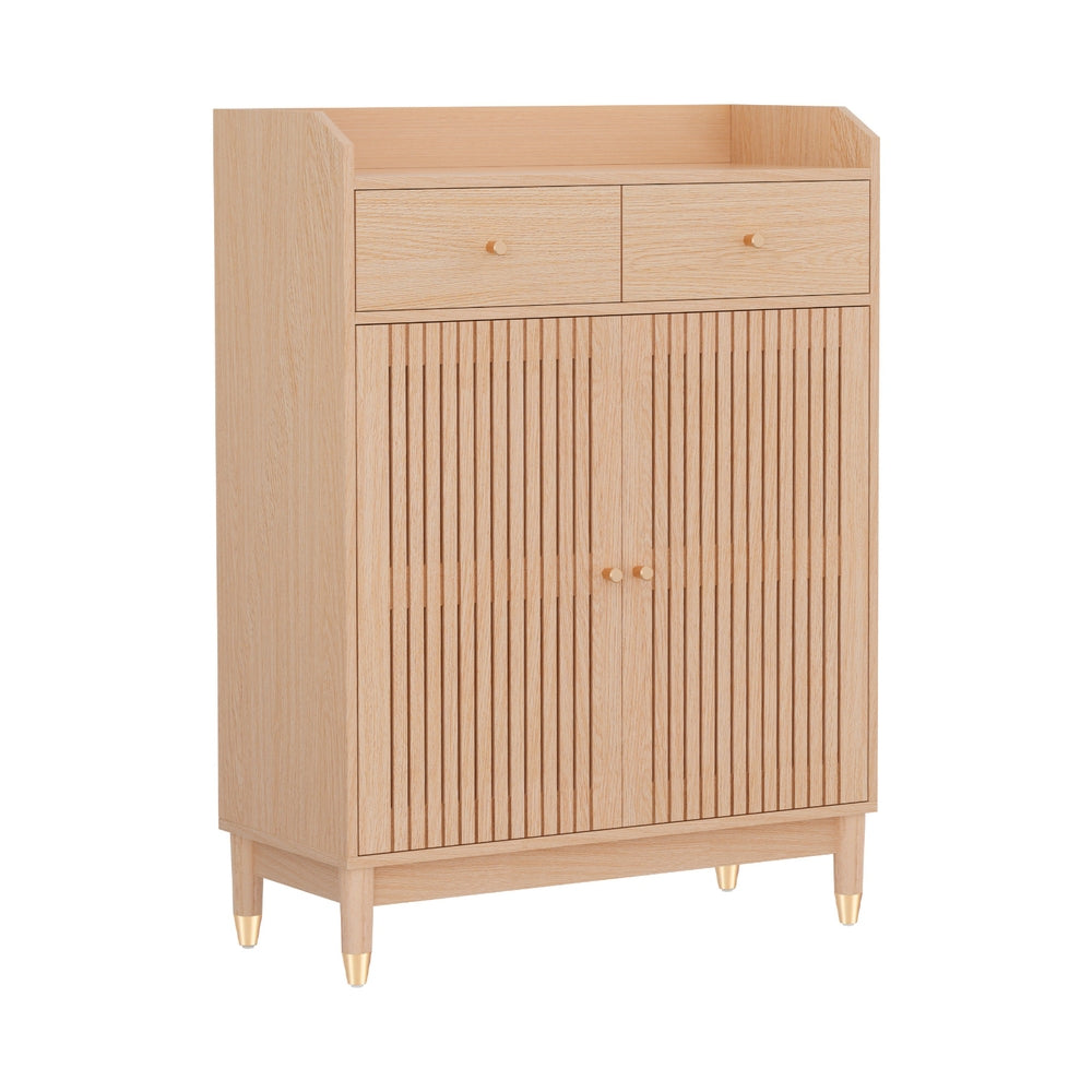 Black Range 4 Tier Shoe Cabinet, Pine image 2