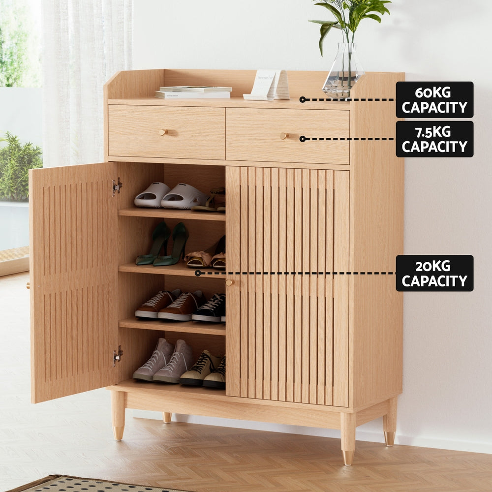 Black Range 4 Tier Shoe Cabinet, Pine image 6