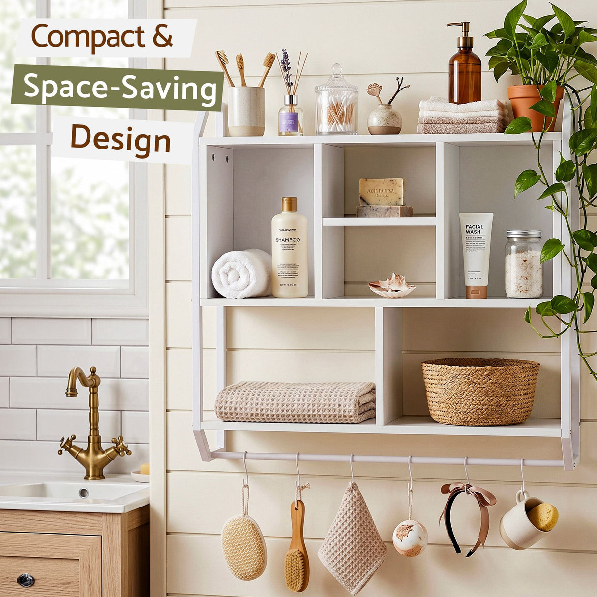 Kensington Floating Wall Shelf, White