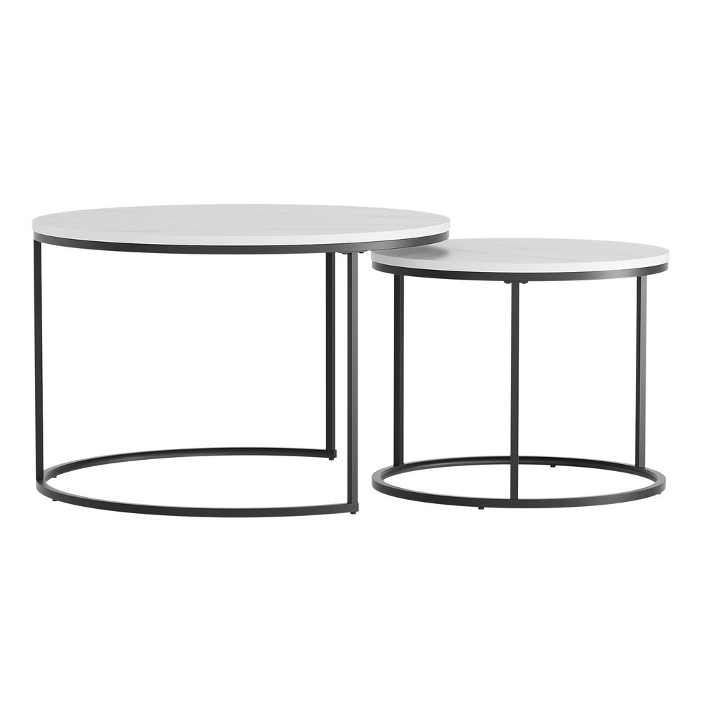 Artiss Marble Effect Nesting Coffee Table Set of 2 — Allure Home Collections