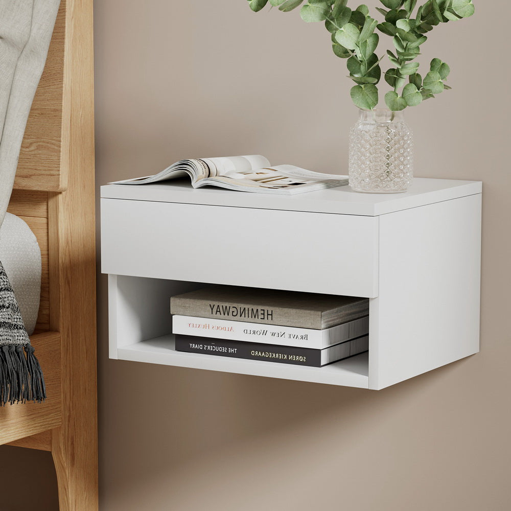 Skennars Head Floating Bedside Table, White