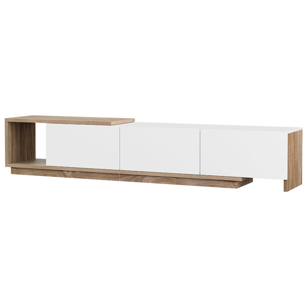 Railton 190cm Extendable TV Unit, Oak and White