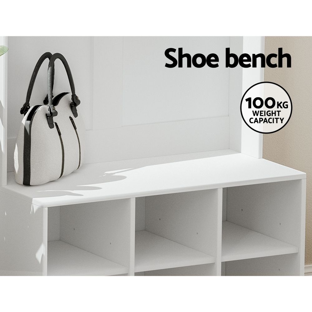 Lake Bolac Hall Tree Shoe Cabinet, White image 6