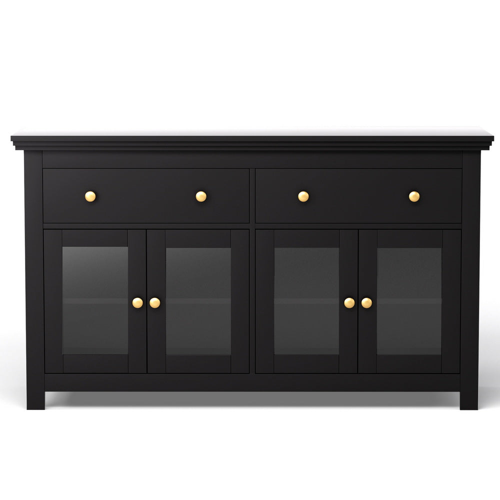 Mildura 2 Door 2 Drawer Buffet Sideboard, Black